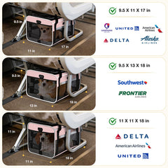 Lekereise transportín mascotas debajo del asiento, ideal para cabina.