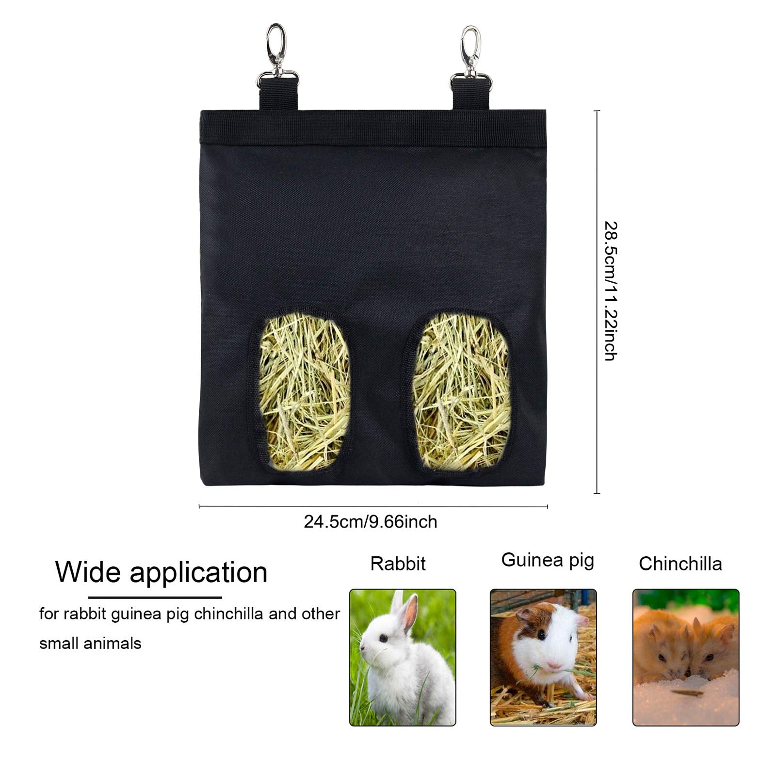 Lenpestia bolsa alimentación heno hamster, diseño resistente para jaula.