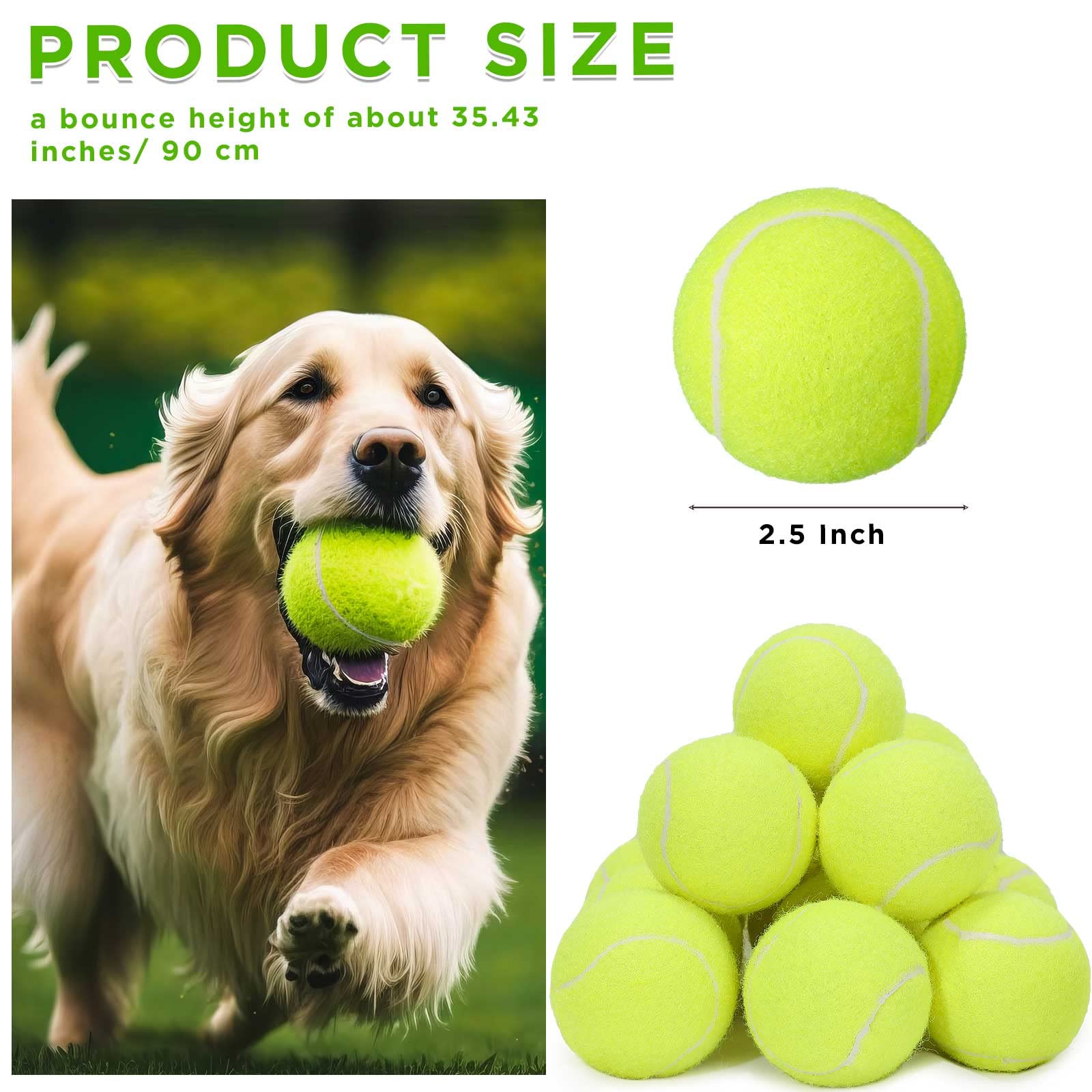 Lenwen bola tenis perro 2,5 pulgadas, duradera y apta para practicar.