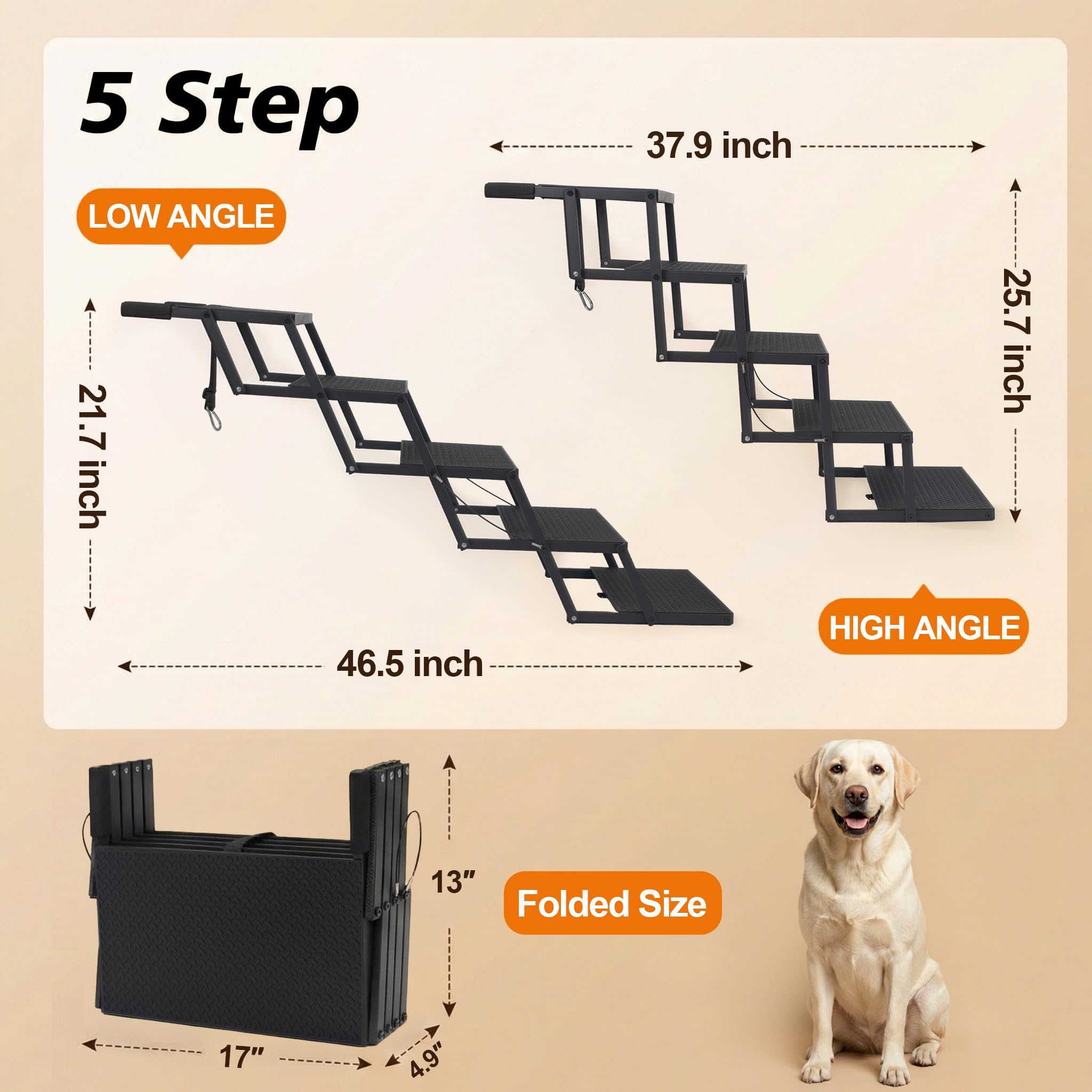 Lesguyor escalones plegables para interiores y exteriores, durabilidad confiable.