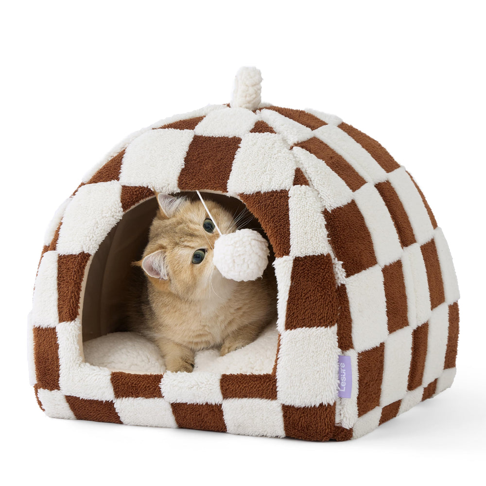 Lesure cama-gato-cueva refugio suave para descanso cómodo