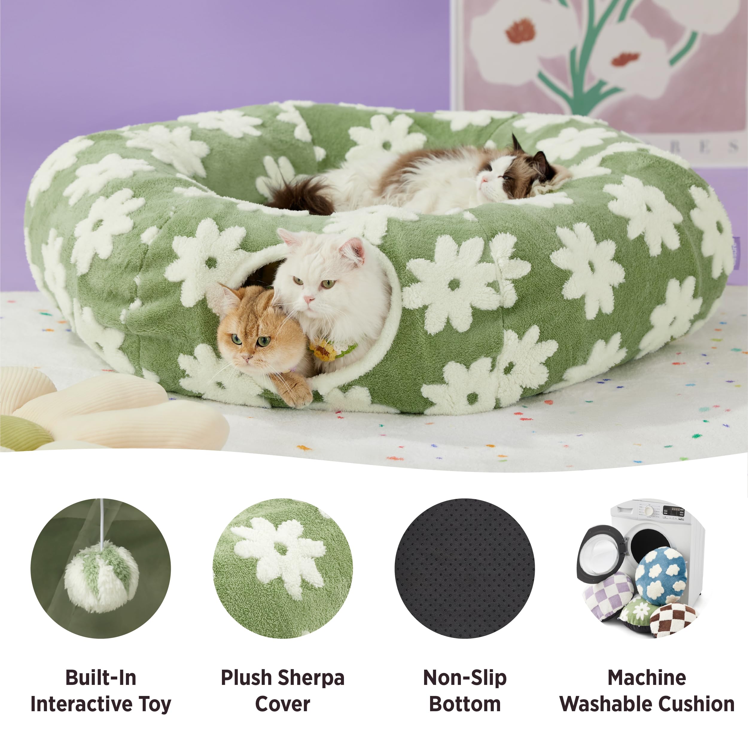 LE SURE Lesure diseño elegante de túnel para gatos que encaja en el hogar
