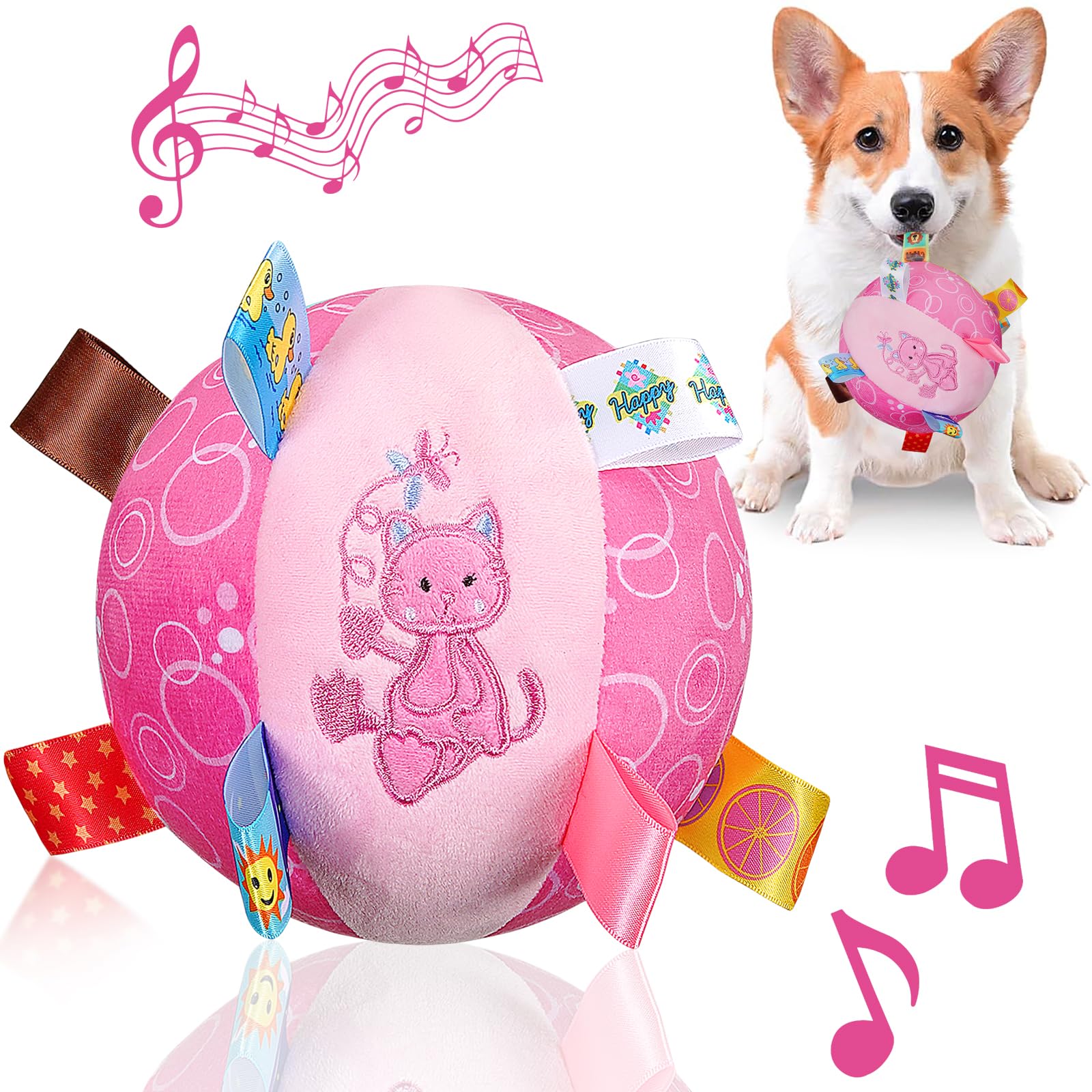 Letalong juguete para perro peluche con sonajero y tiras, ideal para juego interactivo.
