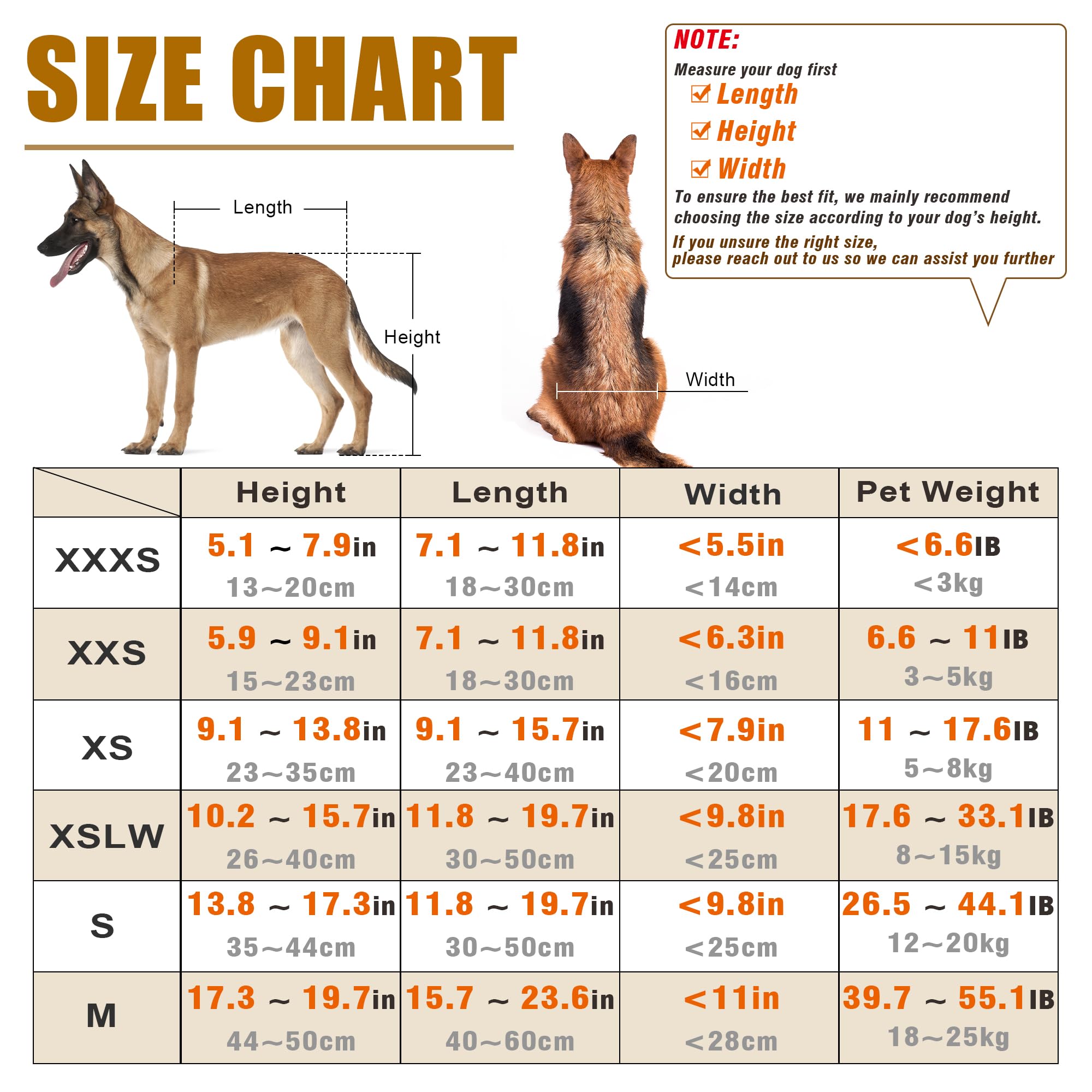 LetPetRun Silla de ruedas para perro, ajuste de largo, talla perfecta