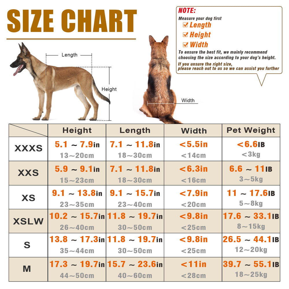 LetPetRun Silla de ruedas para perro, ajuste de largo, talla perfecta
