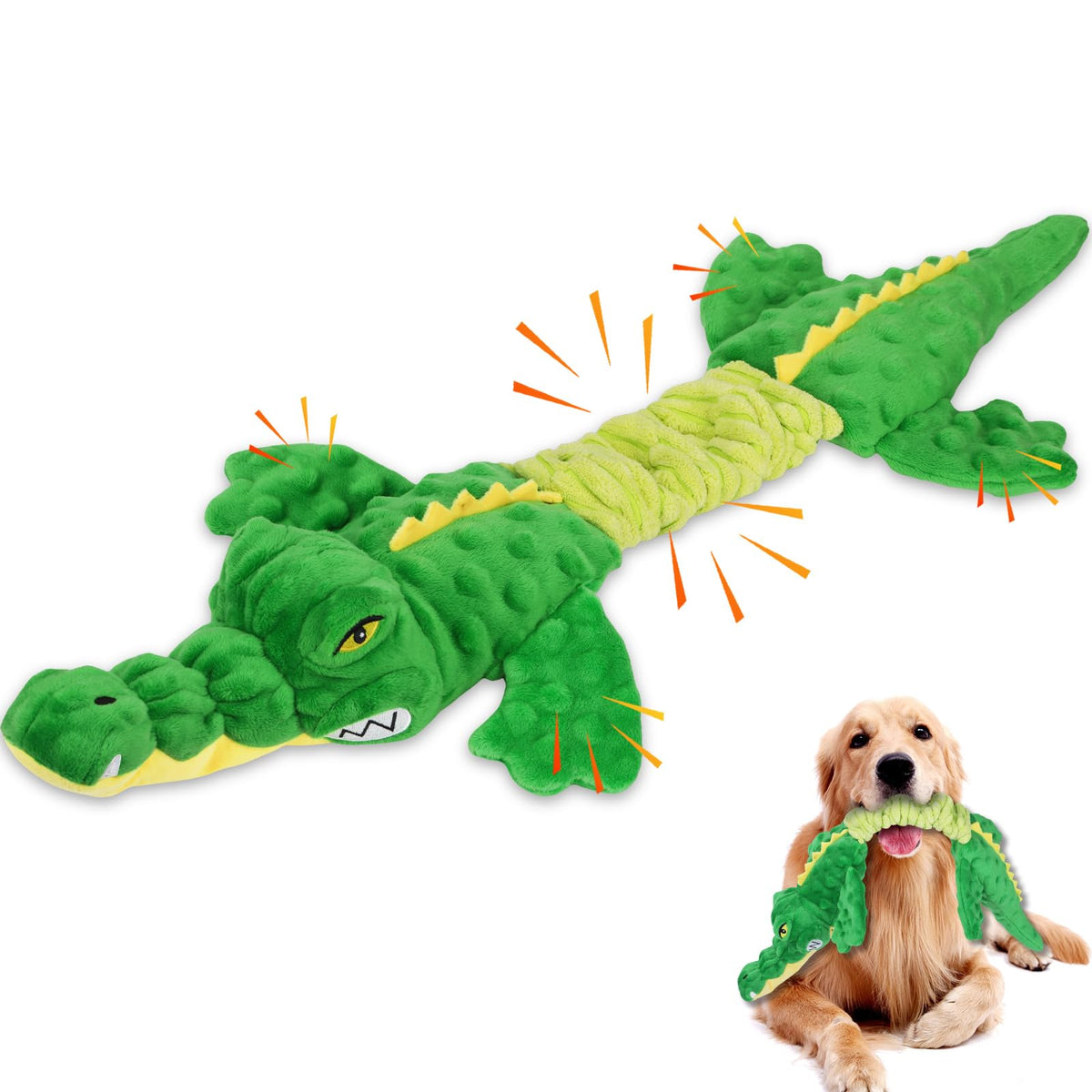 Letsmeet gran cocodrilo ladrido; ideal para juego interactivo y vínculo con tu mascota.