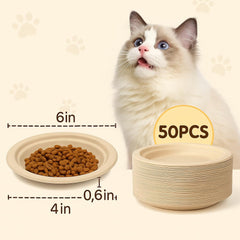 LIBSTP cuencos de paja de trigo, opción ecológica para alimentar mascotas sin plástico.
