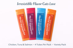 Tubo cremoso para gatos que facilita probar tres sabores