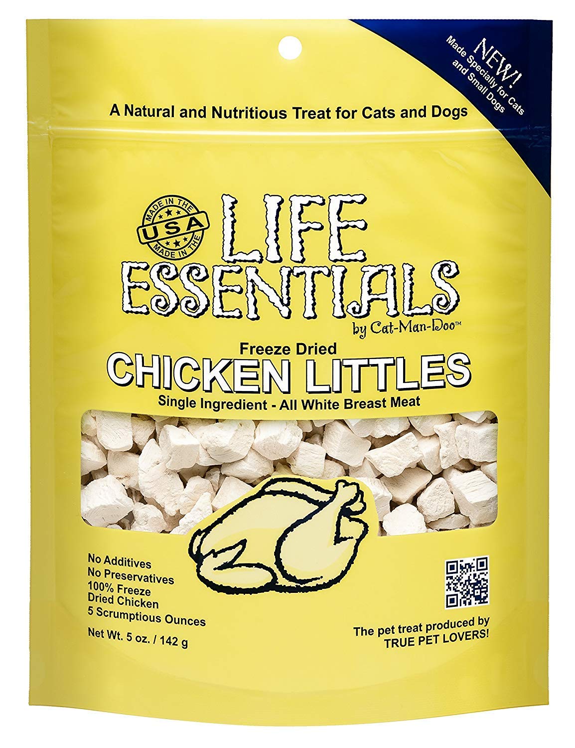 Life Essentials by Cat-Man-Doo: trozos de pollo liofilizado para gatos.