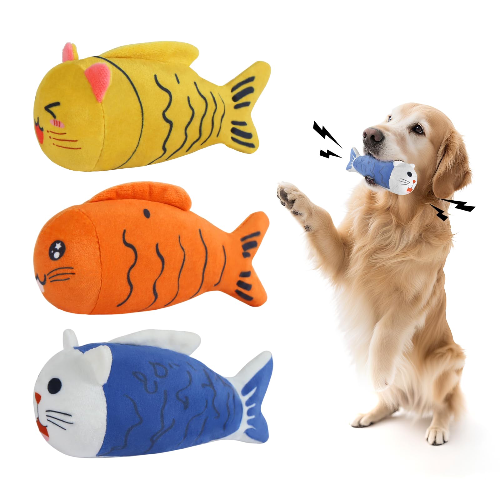 Juguete lilfrd pez chirriante pack 1 para perros pequeños, ideal para juego interactivo