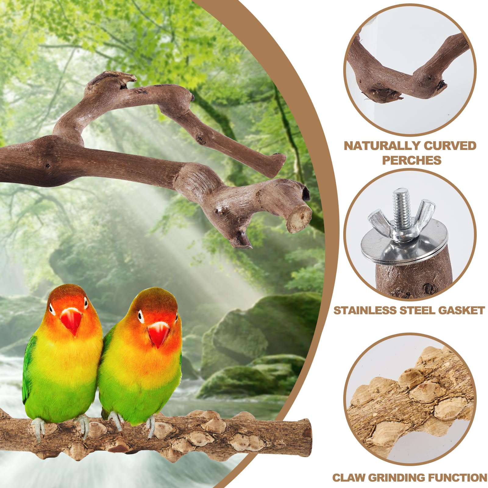 LIMIO percha para patas, madera natural con agarre estable.