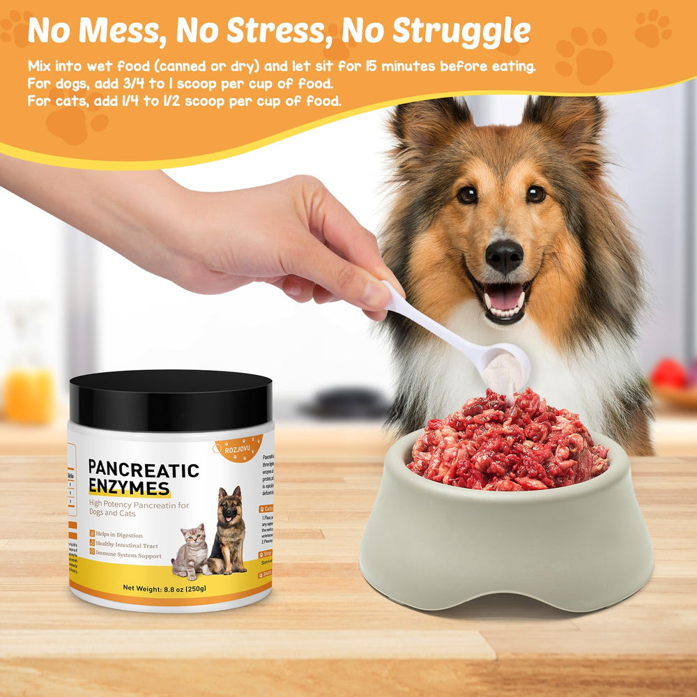 Liovsiso mezcla digestiva para perros, polvo que se integra con la comida diaria.