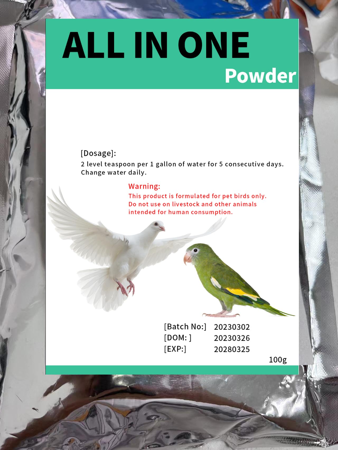 Liovsiso polvo medicina palomas, apoyo al cuidado diario de aves.