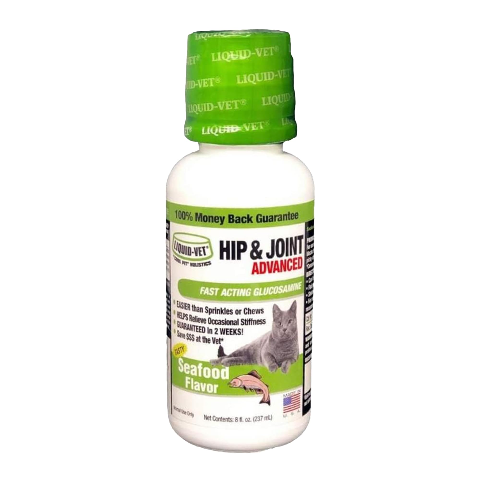 LIQUID-VET para gatos: botella de 8 oz enfocada en articulaciones y movilidad