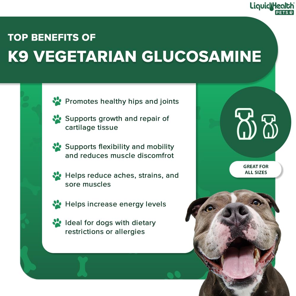 LIQUIDHEALTH dosis diaria, perro glucosamina, uso recomendado para articulaciones