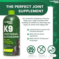 LIQUIDHEALTH etiqueta natural, glucosamina para perros, ingredientes vegetales