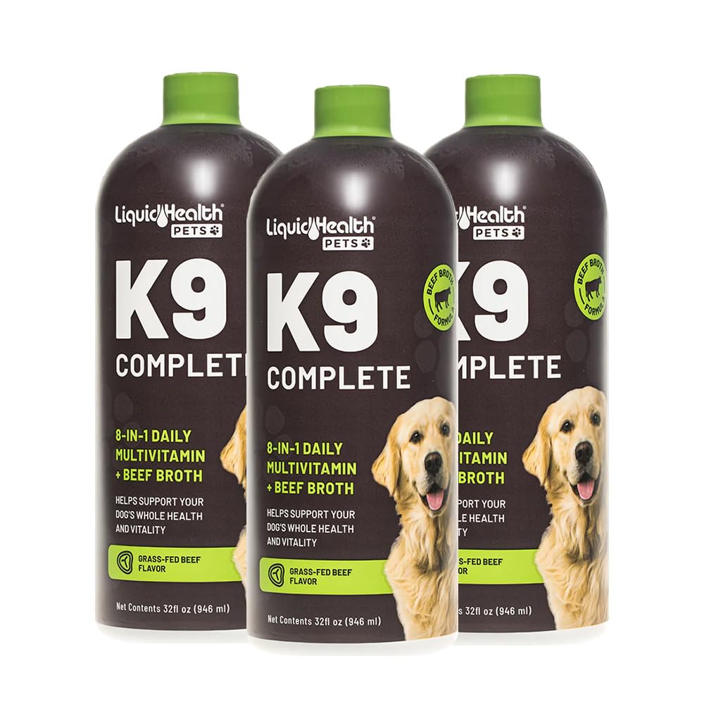 LIQUIDHEALTH K9 Complete: botella con gotero para dosis diaria rápida.