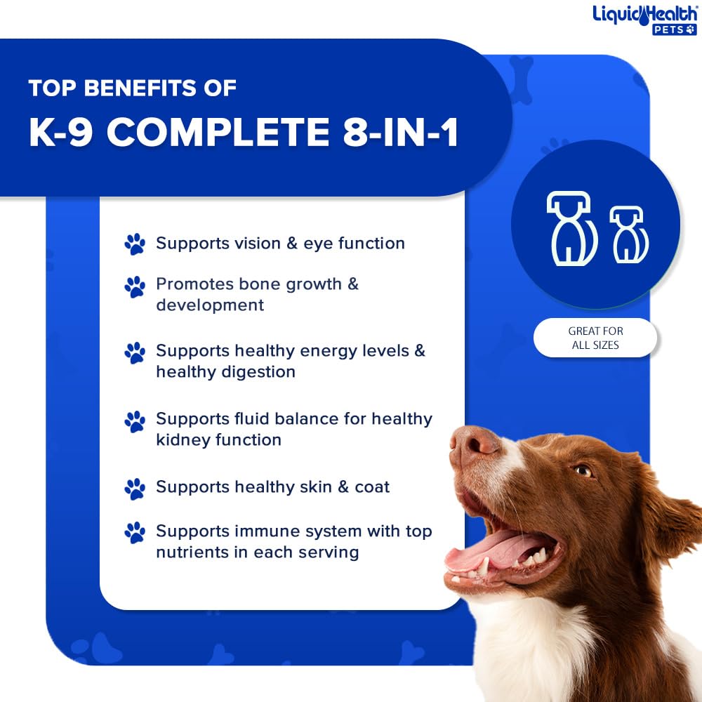 LIQUIDHEALTH K9 Complete: servicio servido en plato para perros.