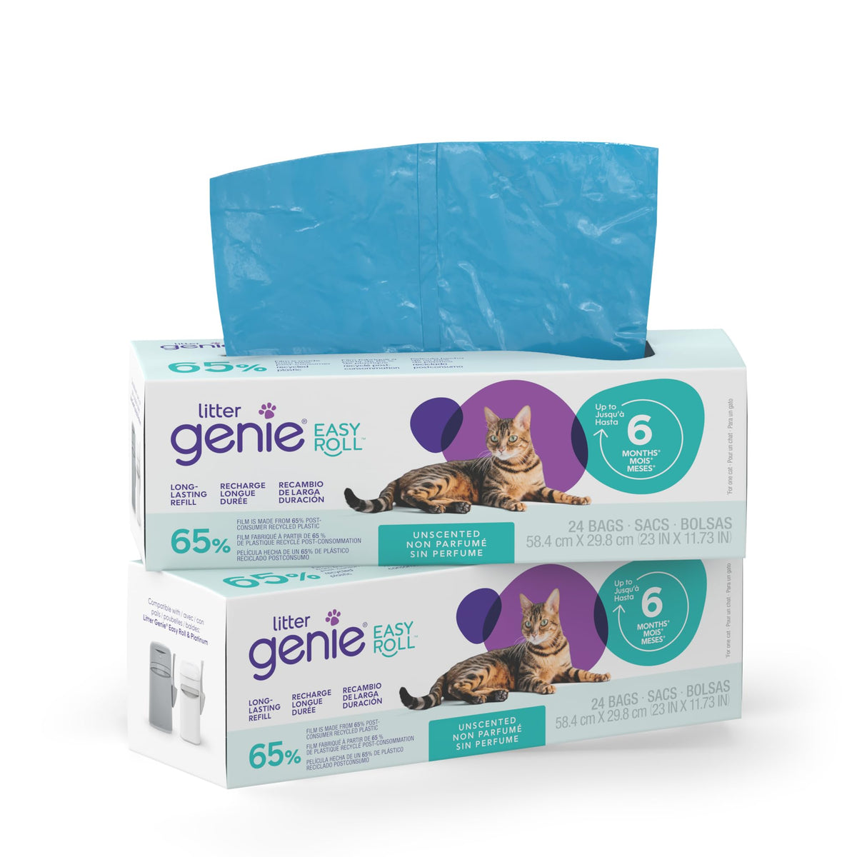 Litter Genie recambio de bolsas en rollo para cambios simples.
