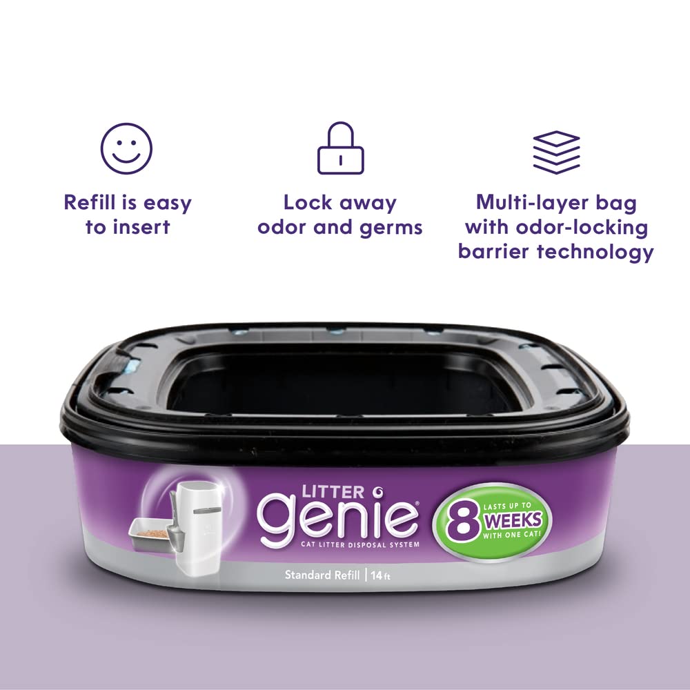 Litter Genie Refill: compatible con cubos Standard, Plus y XL para facilidad.