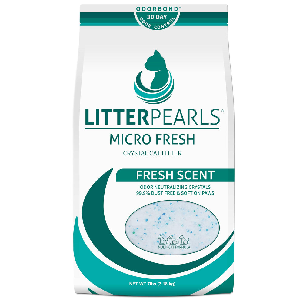 Litter Pearls: cristales Micro Fresh absorben olores y son suaves para las patas del gato.