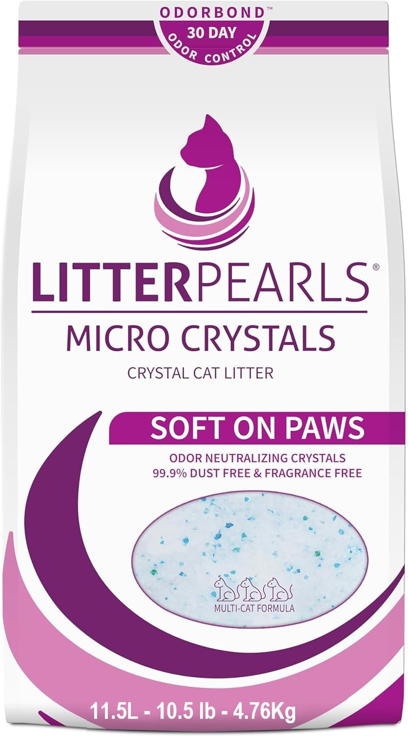 Litter Pearls, cristales micro sin aroma, control de olor suave.