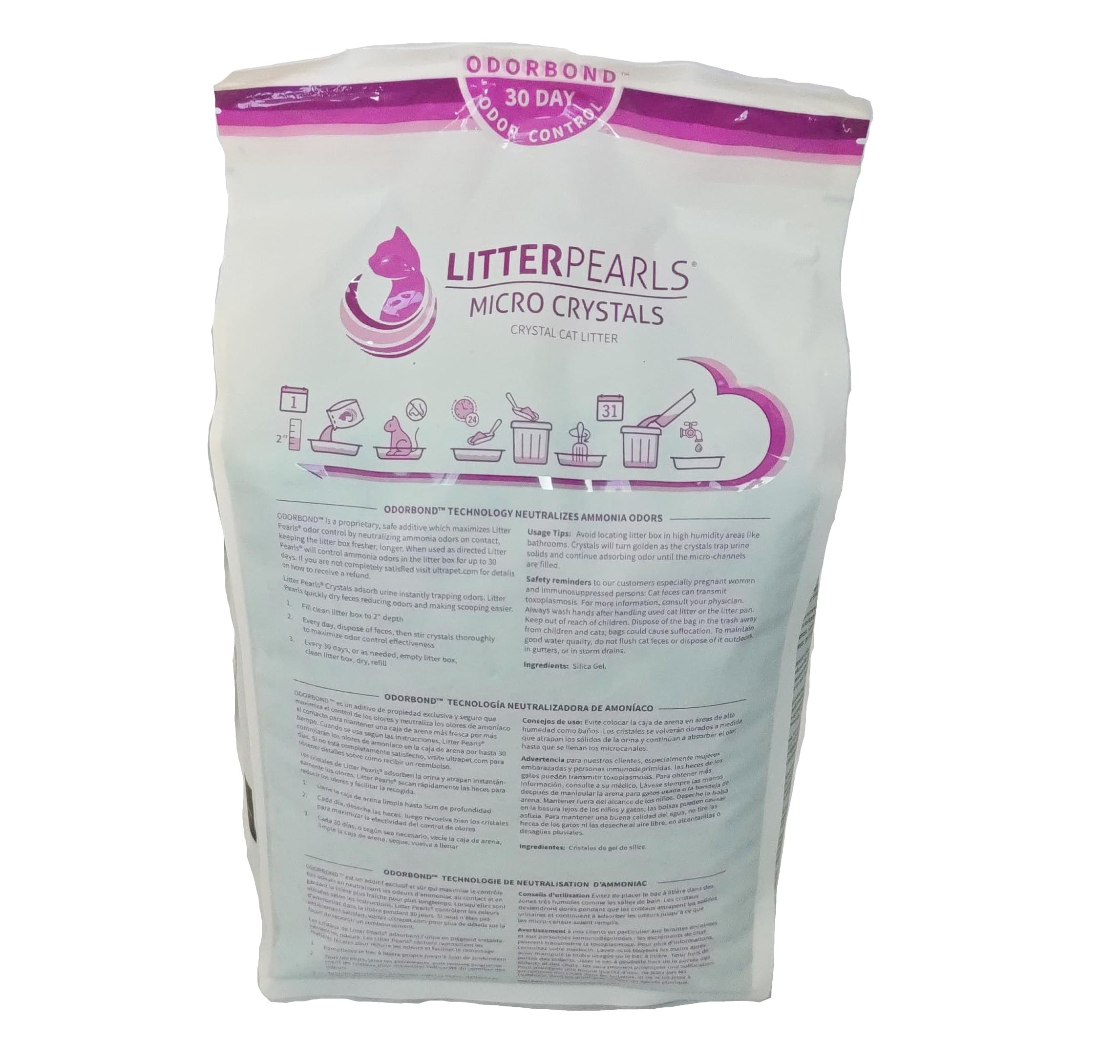Litter Pearls sin polvo, reducción de polvo para aire más limpio.
