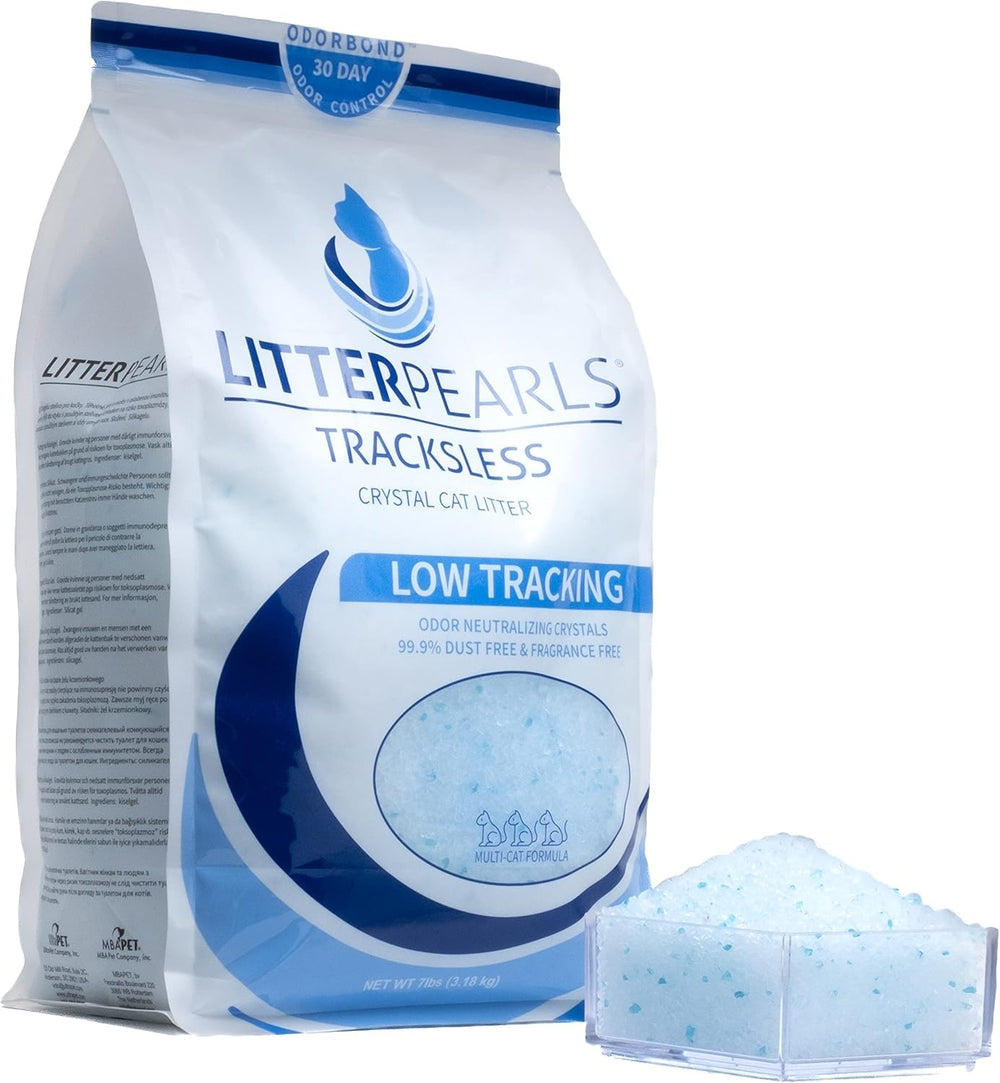Litter Pearls Tracksless con menos rastreo, limpieza más sencilla del entorno.