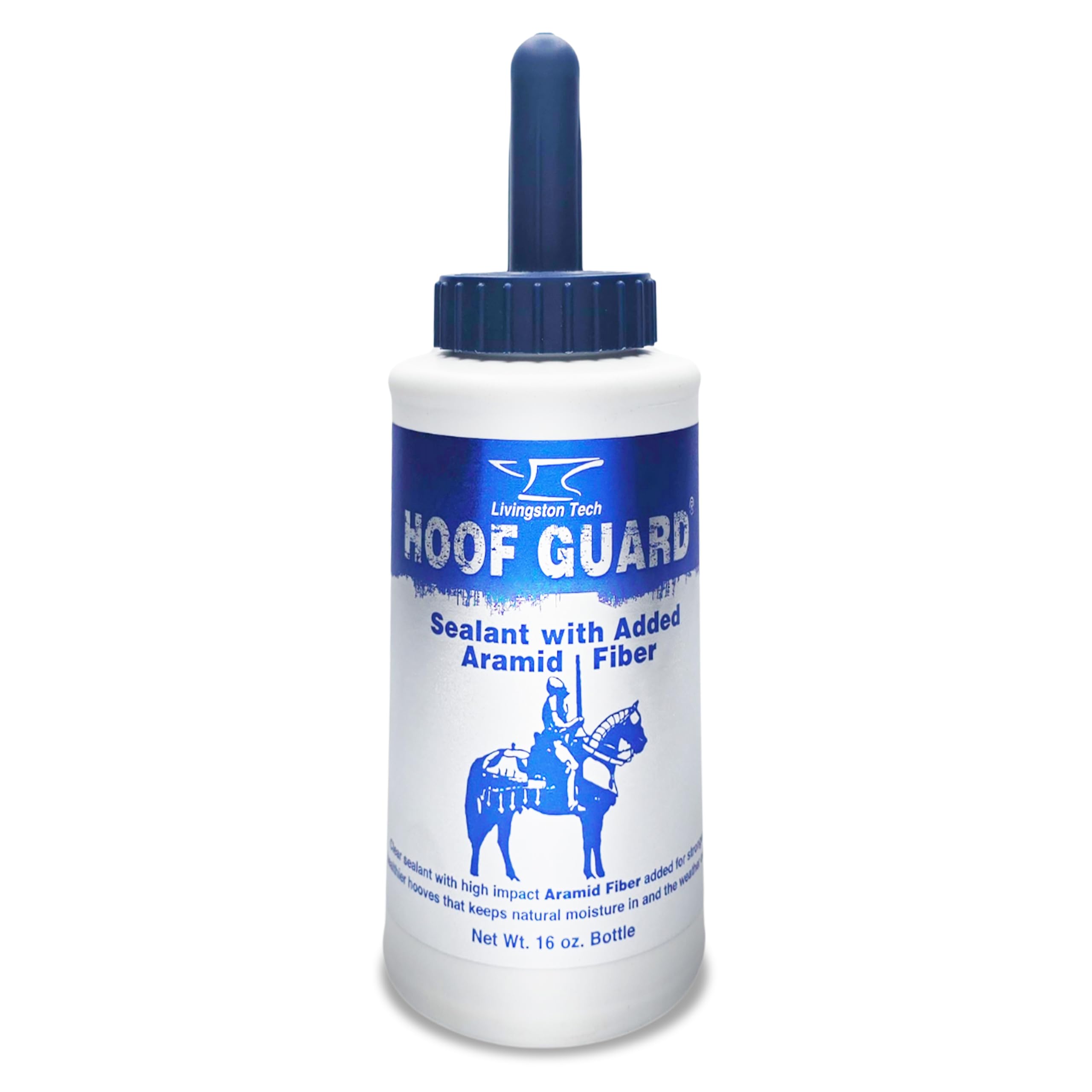 LivingstonTech Hoof Guard Sealant en botella facilita el cuidado de cascos.