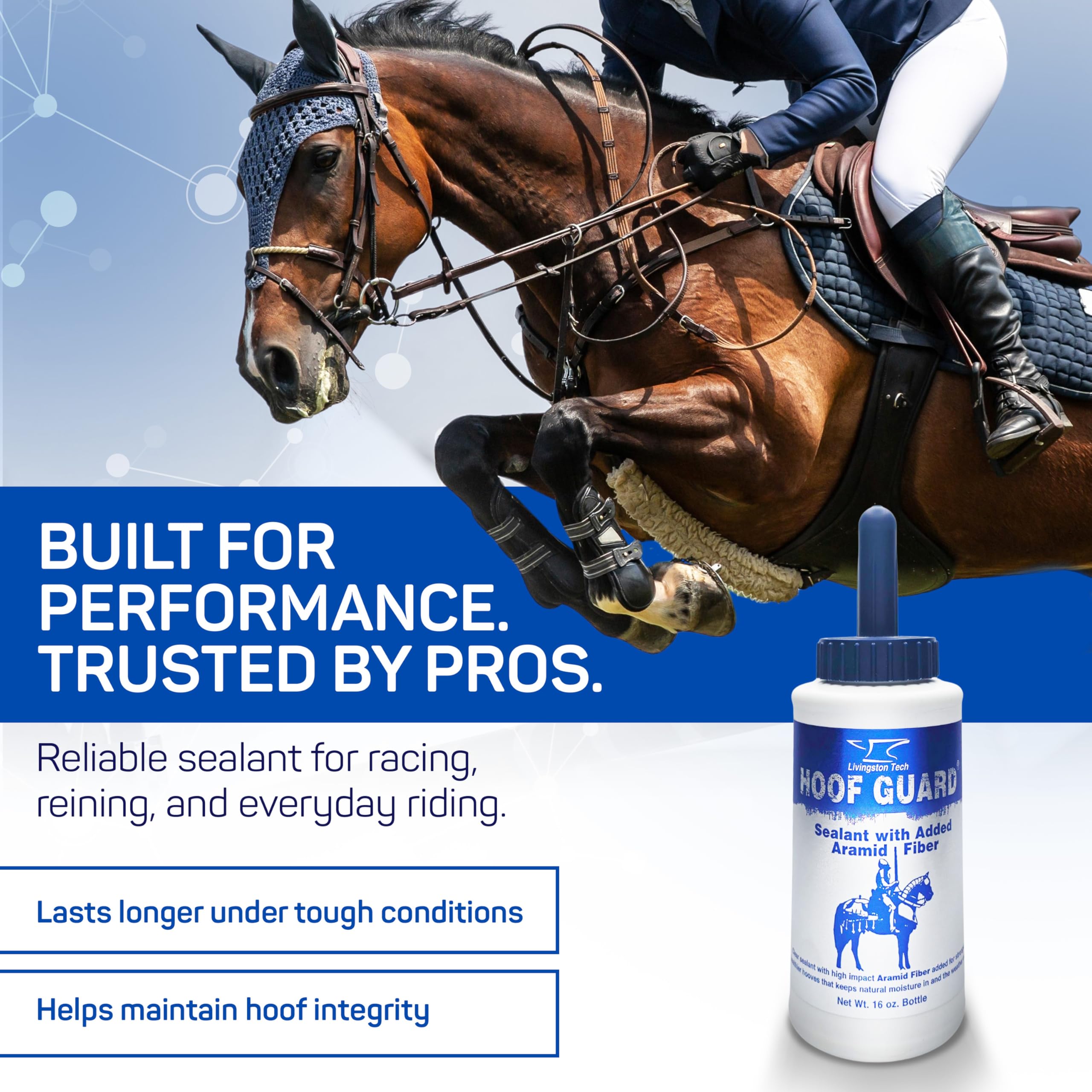 LivingstonTech Hoof Guard Sealant uso profesional recomendado para herradores y dueños.