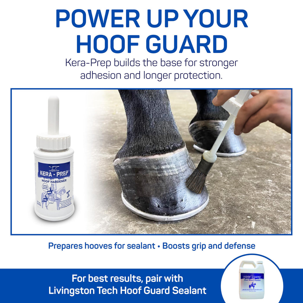 Proteccion-humedad con Kera Prep en cascos activos del caballo.