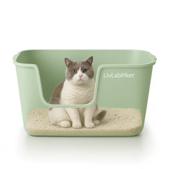 LivLab Mker caja para gatos con paredes altas evita salpicaduras y desorden