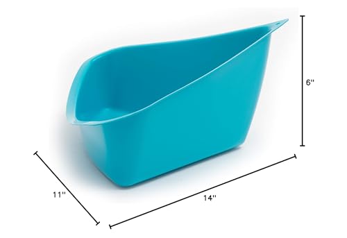 Lixit bandeja de esquina azul, limpieza rápida tras la alimentación de heno