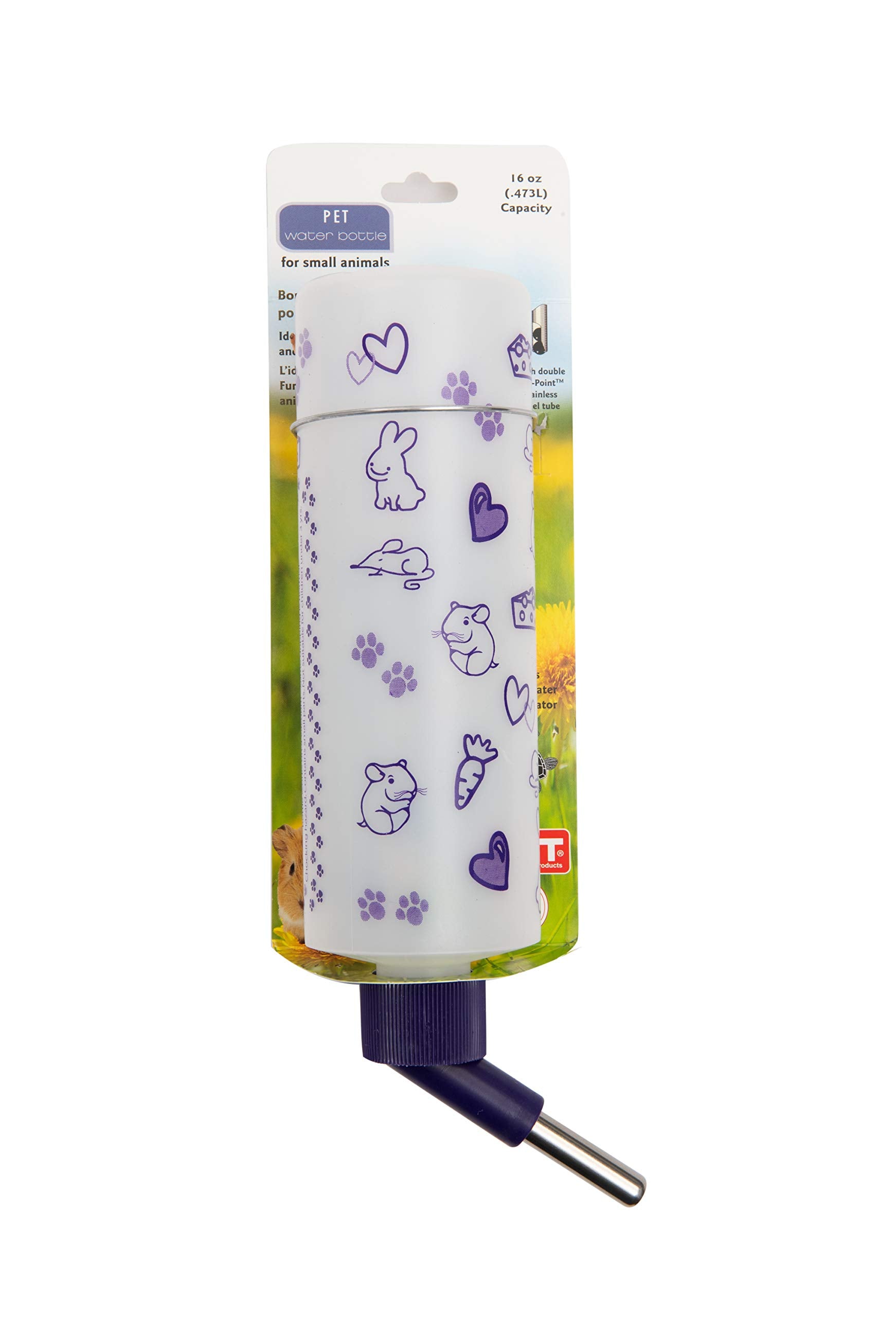 Botella Lixit para jaula con tubo de acero inoxidable y color brillante.
