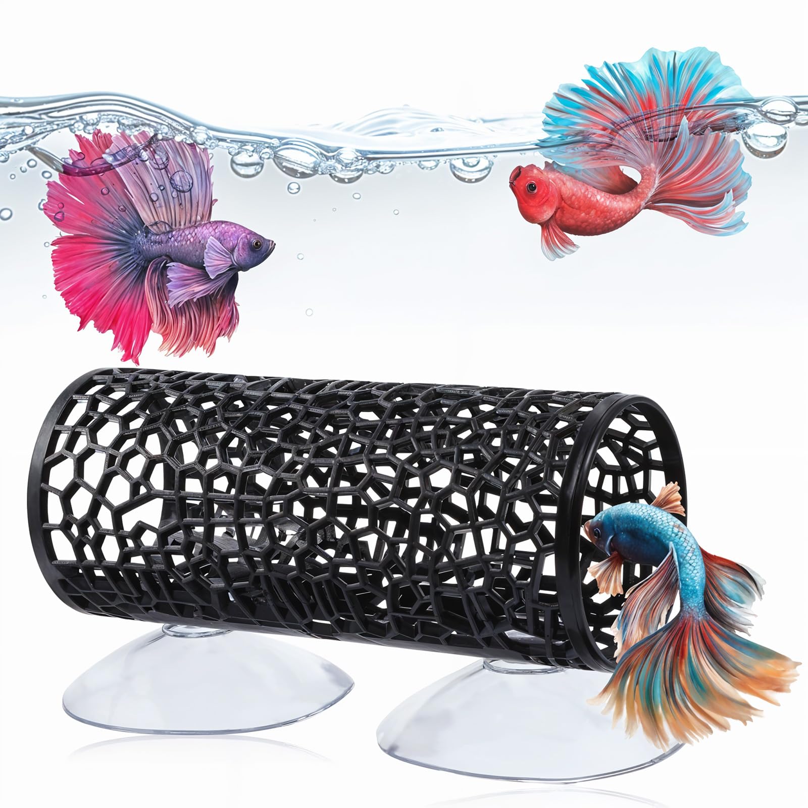 LLOUSSAK Betta túnel negro para juego y exploración en pecera.