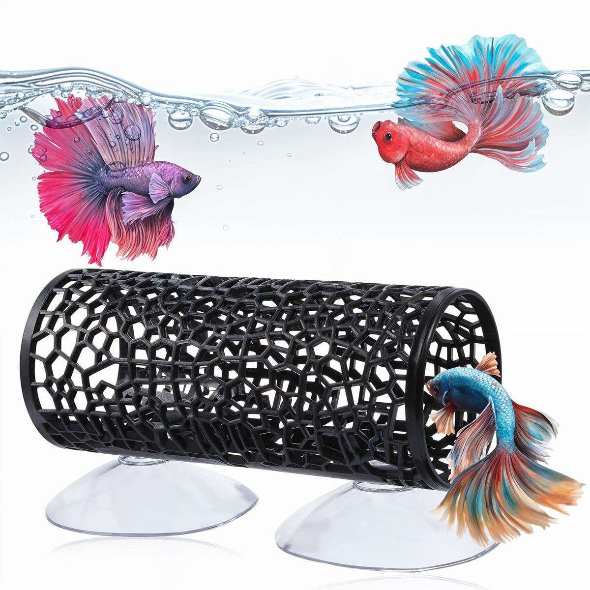 LLOUSSAK Betta túnel negro para juego y exploración en pecera.