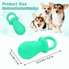 LLSPET Juguete de látex verde con chirriador para juego al aire libre.