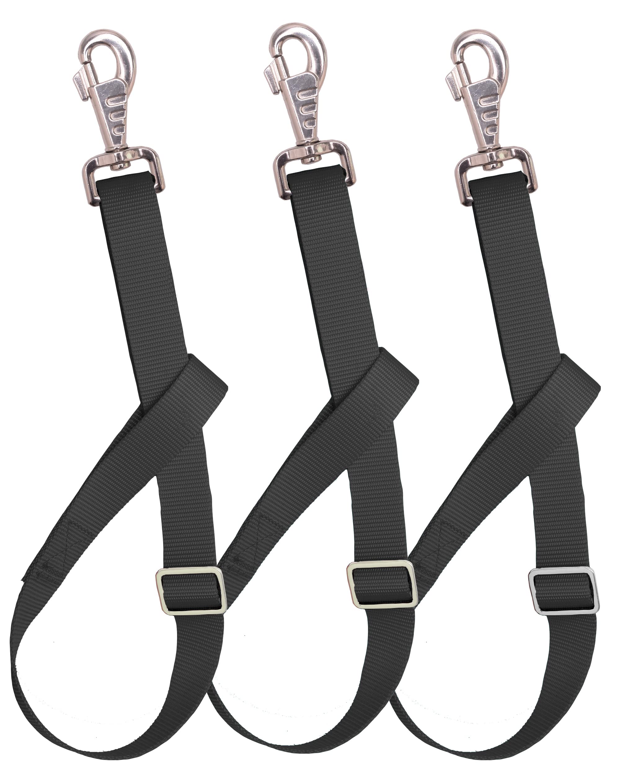 Loaged cinta nylon ajustable de 30 pulgadas con gancho níquel, ideal para uso exterior.