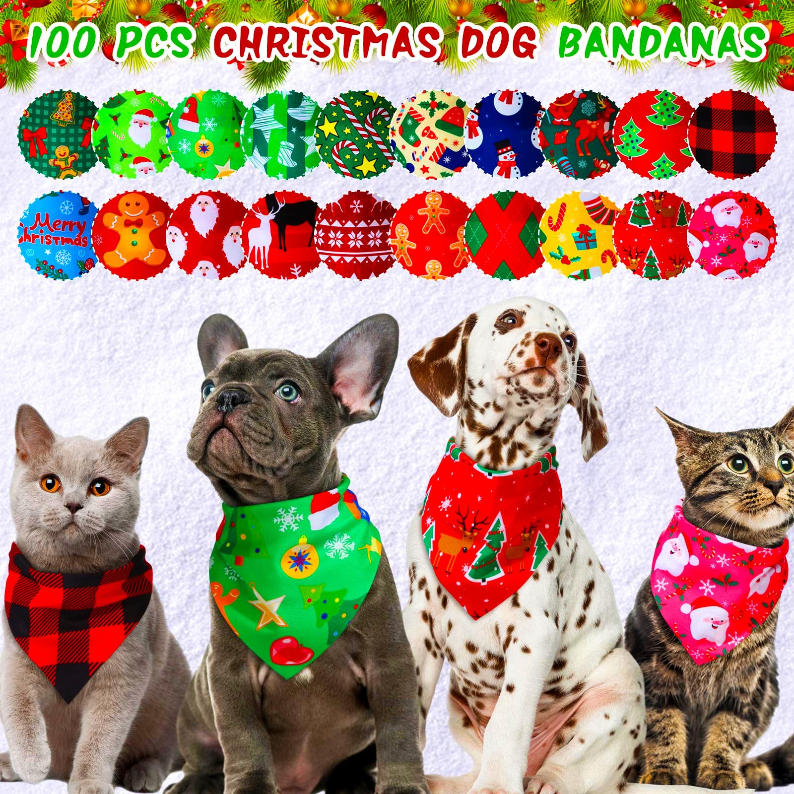 Locmeo bandanas navidad para perros, ideales para fiestas y sesiones de fotos.