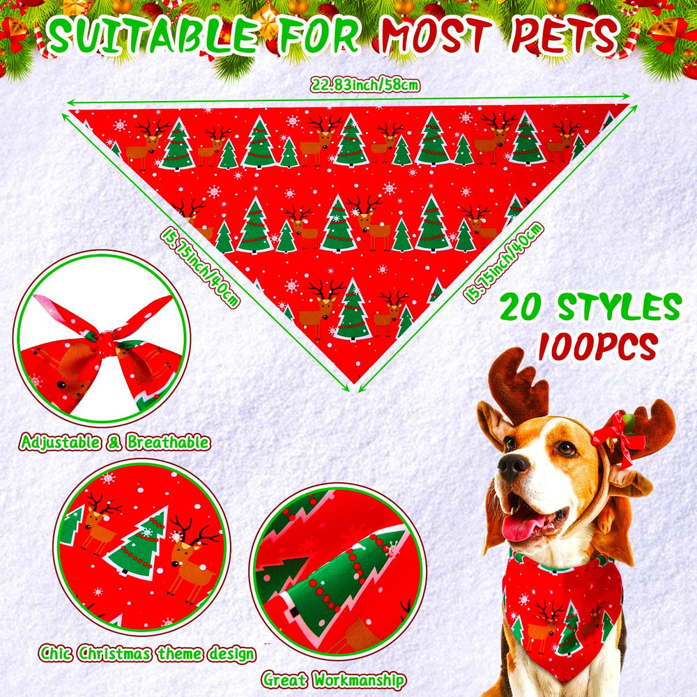 Locmeo bandanas navidad para perros, talla ajustable para mayor comodidad.