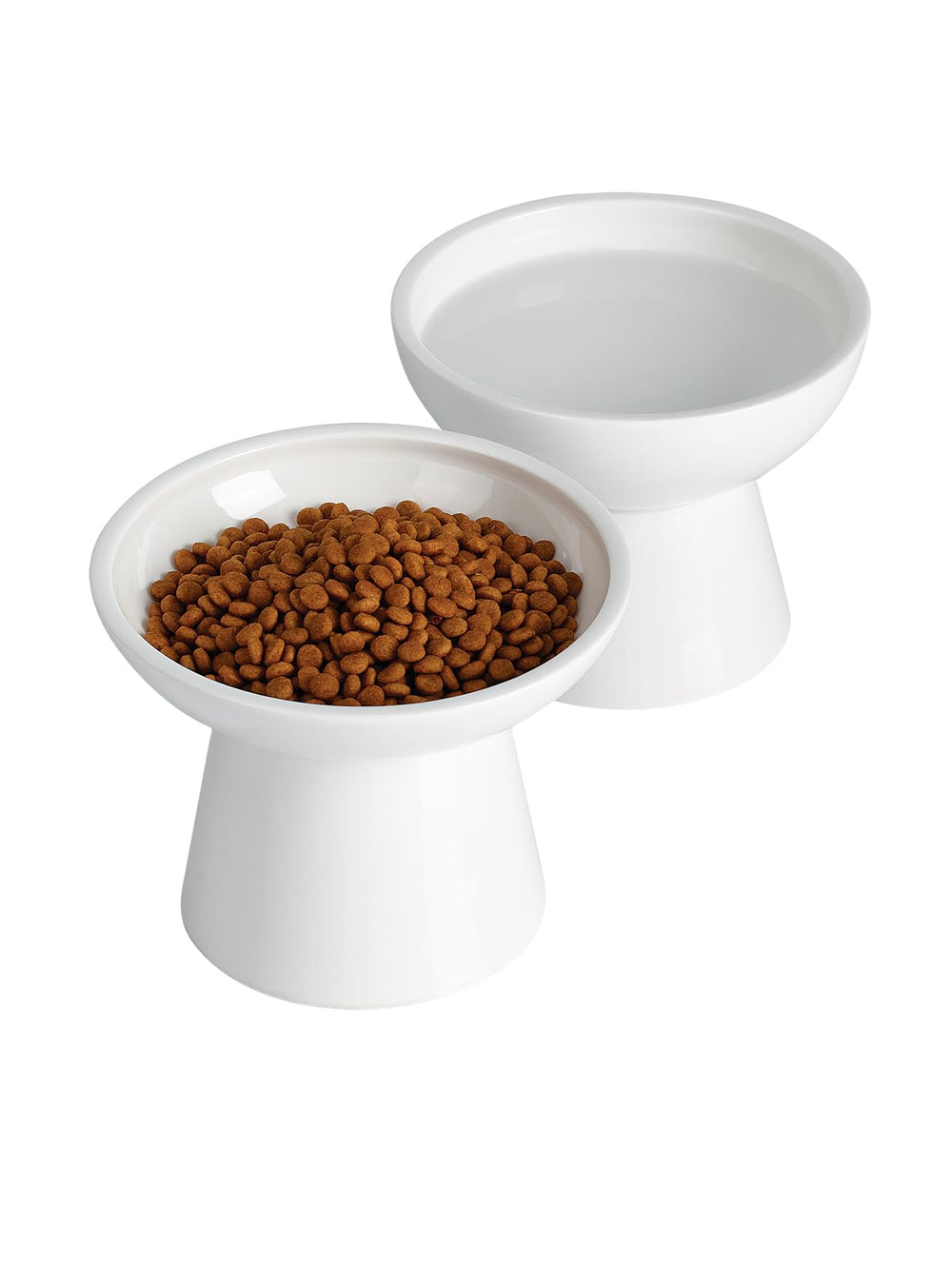 LoeJan cuenco de agua elevado en cerámica, 15 oz, para evitar salpicaduras.