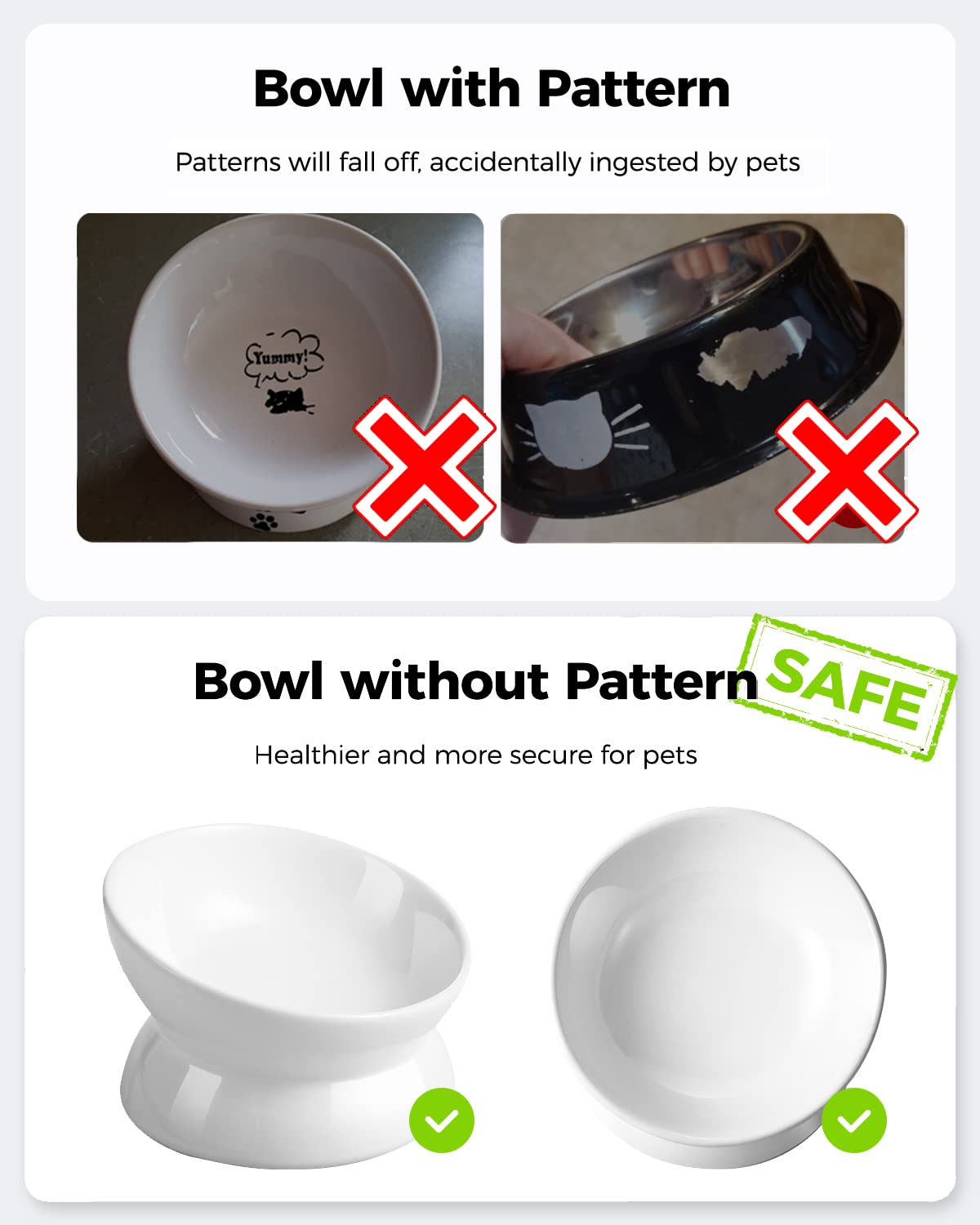 LoeJan diseño inclinado para gatos facilita acceso al alimento