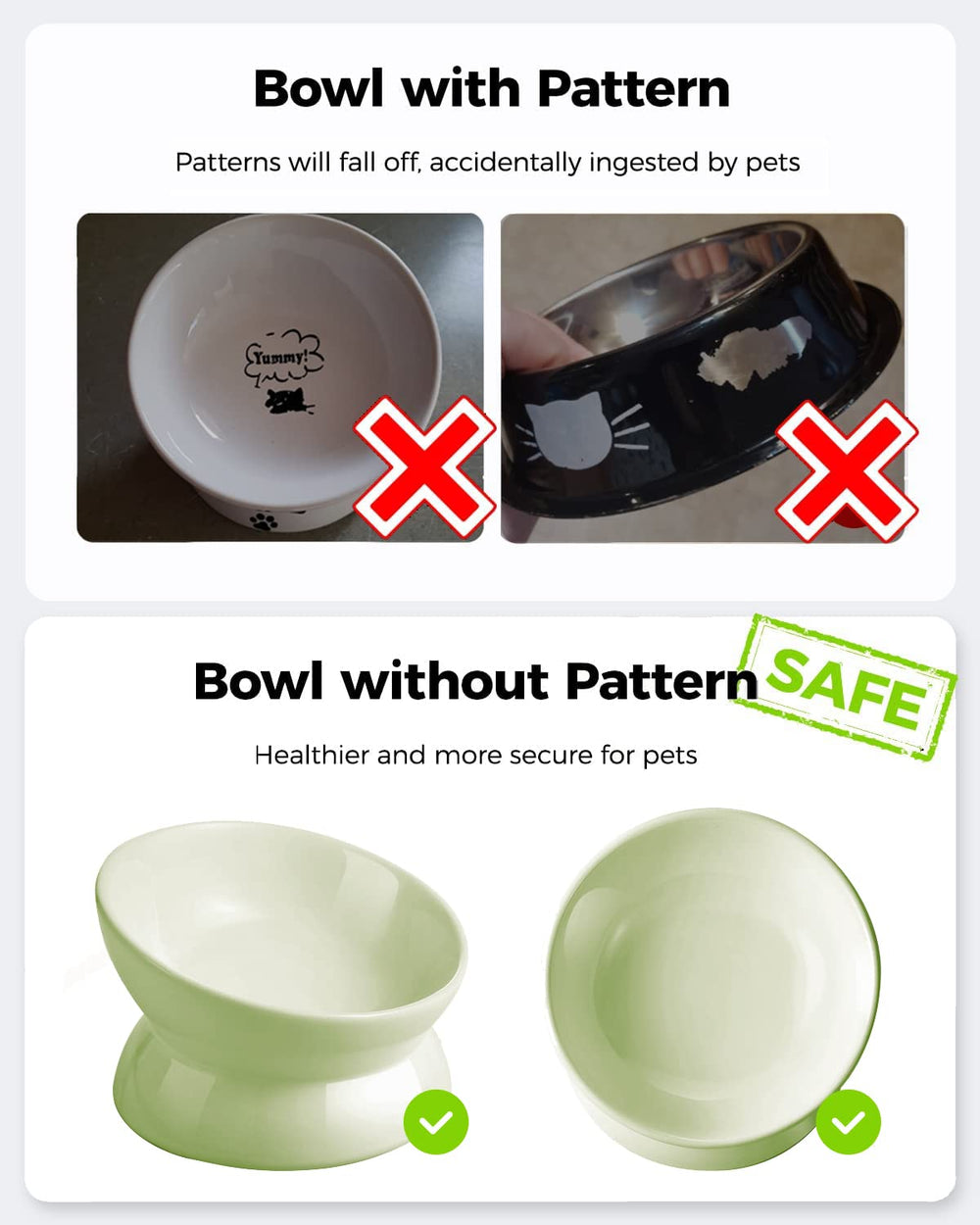 LoeJan plato anti-vómitos para gatos, ayuda en la deglución.