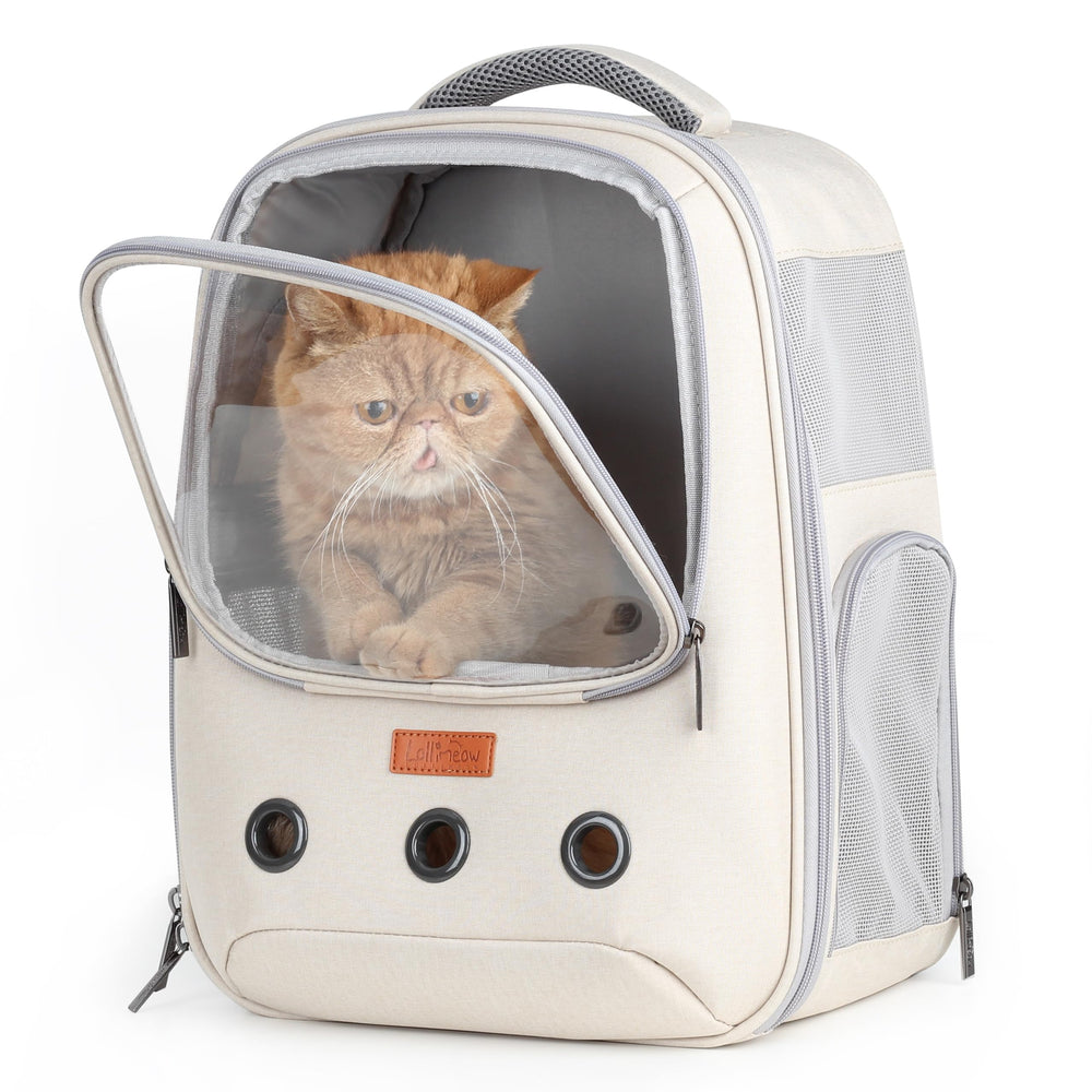 Mochila Lollimeow con burbuja y ventana frontal para paseos con visión panorámica