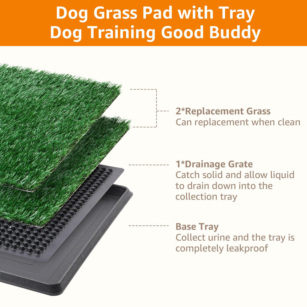 LOOBANI dos esteras de cesped artificial para perros, fácil reemplazo.
