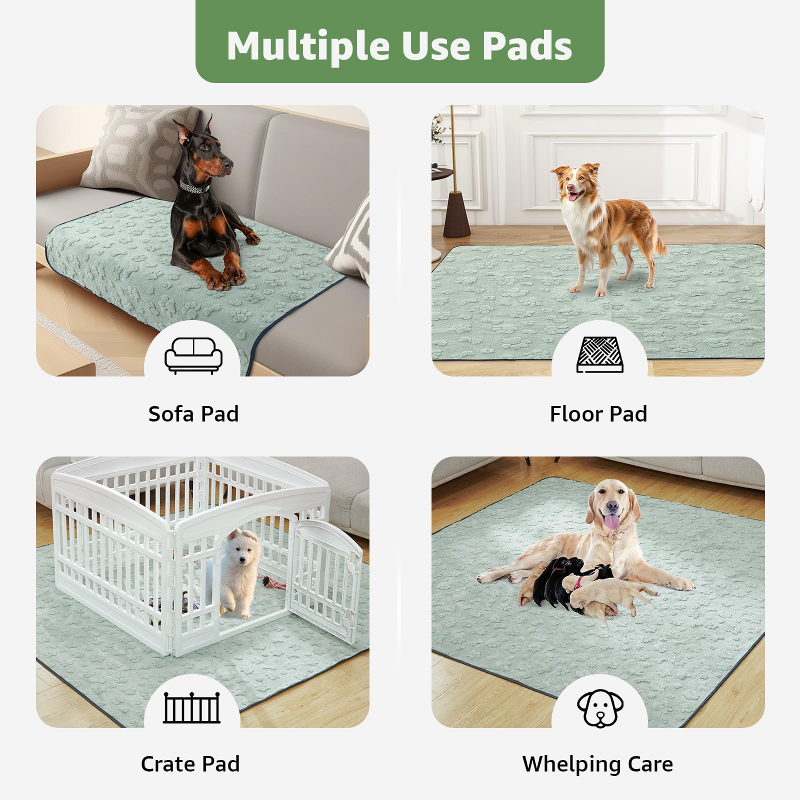 LOOBANI tapete para comida de perros, absorbe derrames