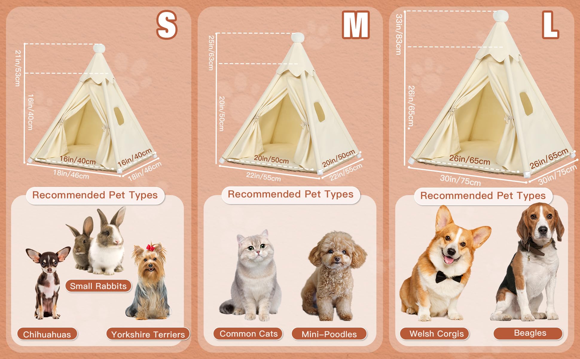 LOOBMBNS tipi funda desmontable lavable para limpieza fácil
