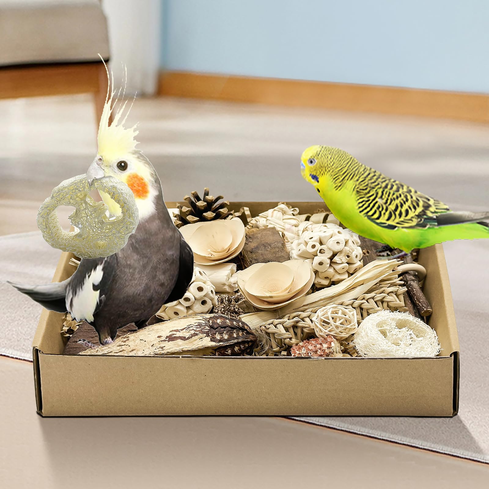 LOPERDEVE color natural-juguete: aspecto visual atractivo para las aves
