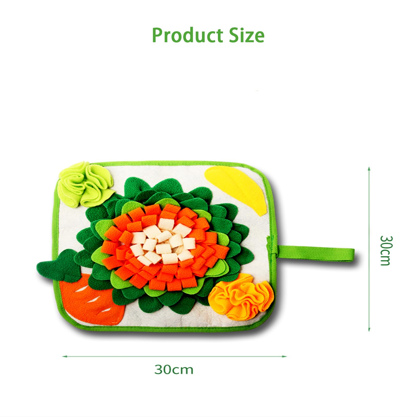 Alfombra de forraje LOPERDEVE para conejos en naranja, ideal para juego interactivo y recompensas.