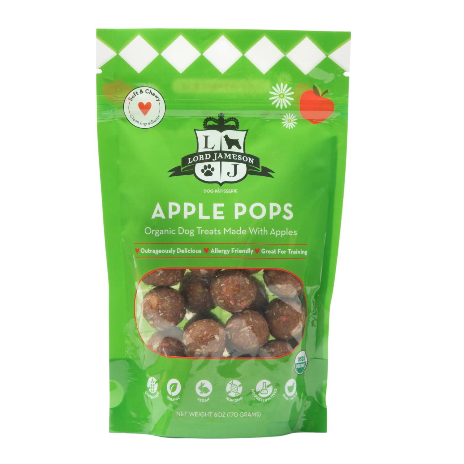Apple Pops de Lord Jameson: bocados de manzana tiernos para perros activos.